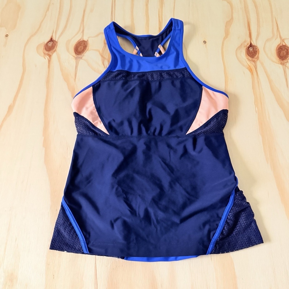 Athleta Blue Peach Bra Tank Top Small Running Cycling